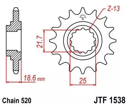 Звезда передняя JT JTF1538.14 для мотоциклов