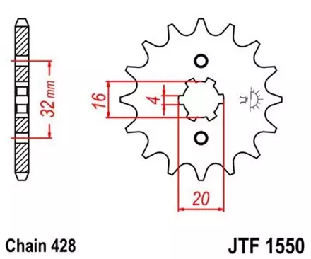Звезда передняя JT JTF1550.14 для мотоциклов
