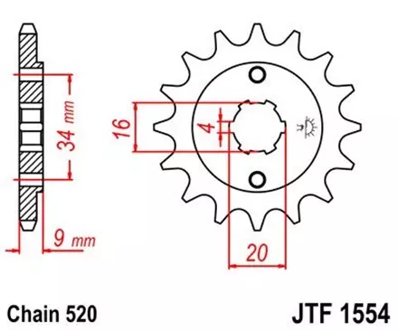 Звезда передняя JT JTF1554.13 для мотоциклов