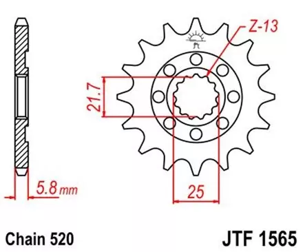 Звезда передняя JT JTF1565.12 для мотоциклов