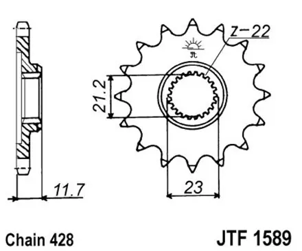 Звезда передняя JT JTF1589.19 для мотоциклов