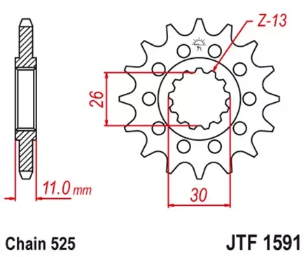 Звезда передняя JT JTF1591.16RB для мотоциклов
