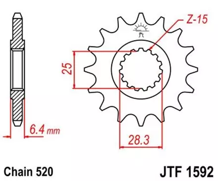 Звезда передняя JT JTF1592.13 для мотоциклов