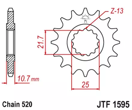 Звезда передняя JT JTF1595.15 для мотоциклов