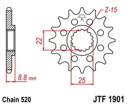 Звезда передняя JT JTF1901.14SC для мотоциклов