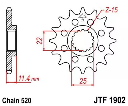 Звезда передняя JT JTF1902.14 для мотоциклов