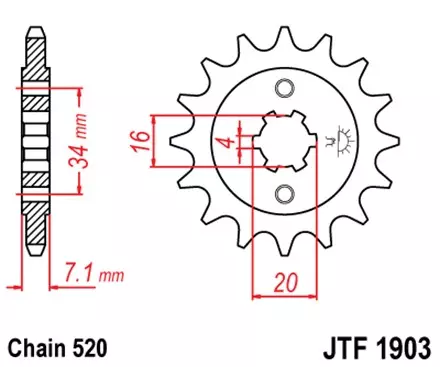 Звезда передняя JT JTF1903.13 для мотоциклов