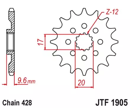 Звезда передняя JT JTF1905.13 для мотоциклов