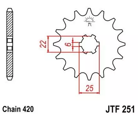 Звезда передняя JT JTF251.16 для мотоциклов
