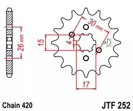 Звезда передняя JT JTF252.12 для мотоциклов