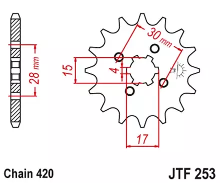 Звезда передняя JT JTF253.12 для мотоциклов