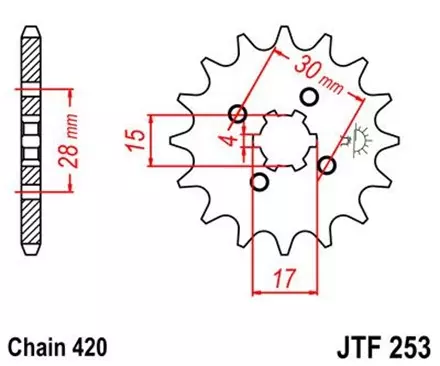 Звезда передняя JT JTF253.17 для мотоциклов