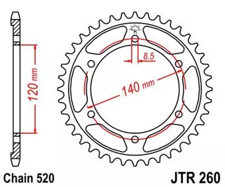 Звезда передняя JT JTF264.14 для мотоциклов