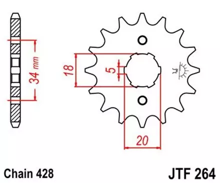 Звезда передняя JT JTF264.16 для мотоциклов