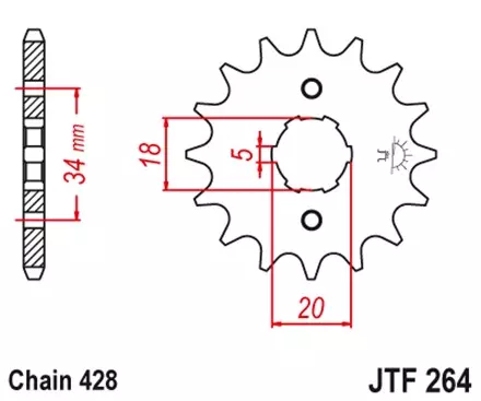 Звезда передняя JT JTF264.17 для мотоциклов