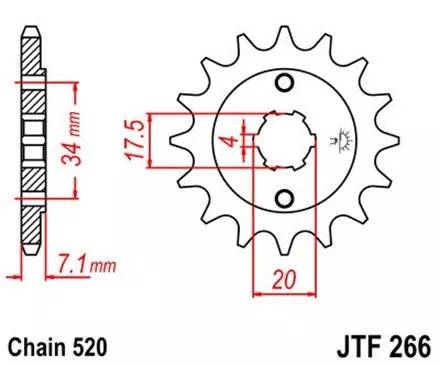 Звезда передняя JT JTF266.13 для мотоциклов