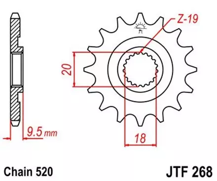 Звезда передняя JT JTF268.13 для мотоциклов