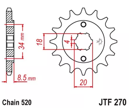 Звезда передняя JT JTF270.13 для мотоциклов