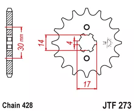 Звезда передняя JT JTF273.14 для мотоциклов