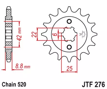 Звезда передняя JT JTF276.16 для мотоциклов