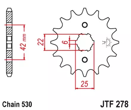 Звезда передняя JT JTF278.14 для мотоциклов