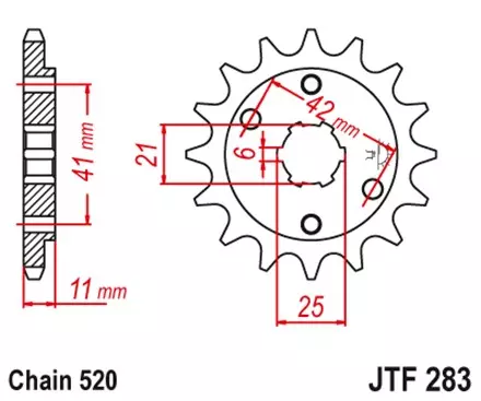 Звезда передняя JT JTF283.15 для мотоциклов