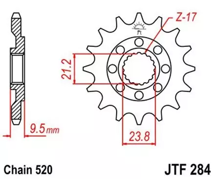 Звезда передняя JT JTF284.12 для мотоциклов