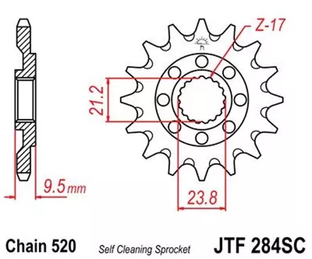 Звезда передняя JT JTF284.13SC для мотоциклов