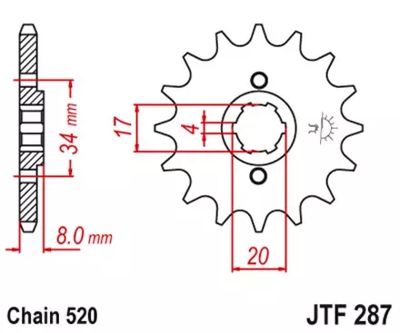 Звезда передняя JT JTF287.15 для мотоциклов