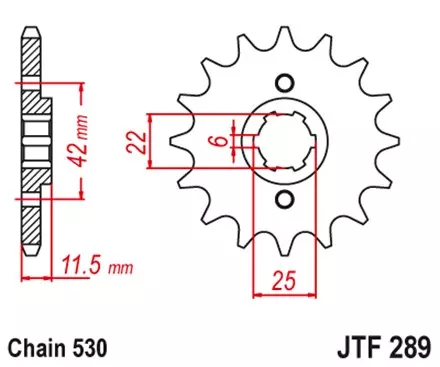 Звезда передняя JT JTF289.15 для мотоциклов