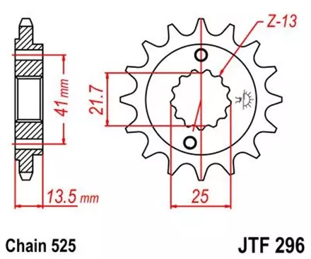 Звезда передняя JT JTF296.15 для мотоциклов