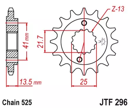 Звезда передняя JT JTF296.16RB для мотоциклов