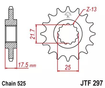 Звезда передняя JT JTF297.15RB для мотоциклов