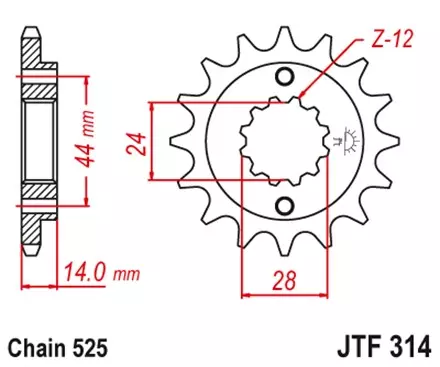 Звезда передняя JT JTF314.15 для мотоциклов