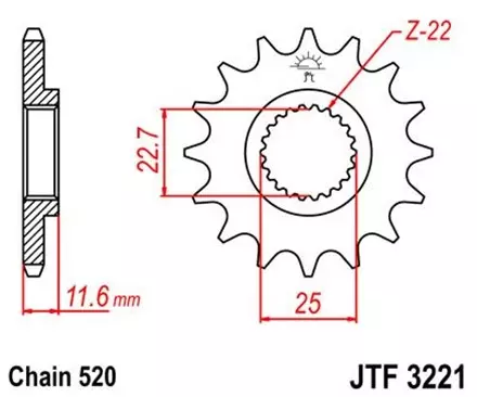 Звезда передняя JT JTF3221.13 для мотоциклов