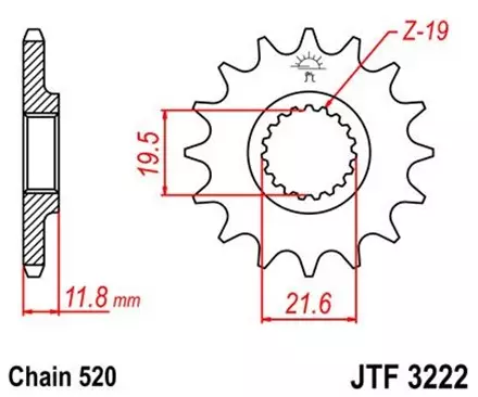 Звезда передняя JT JTF3222.11 для мотоциклов