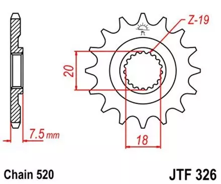 Звезда передняя JT JTF326.13 для мотоциклов
