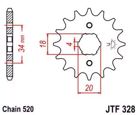Звезда передняя JT JTF328.13 для мотоциклов