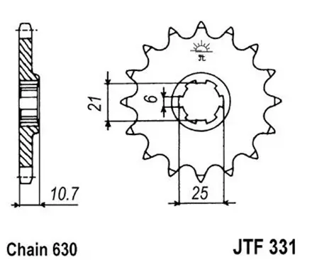 Звезда передняя JT JTF331.15 для мотоциклов