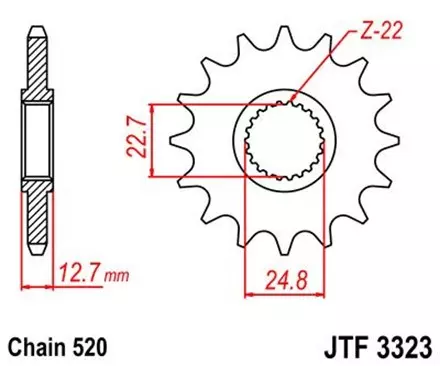 Звезда передняя JT JTF3323.22 для мотоциклов