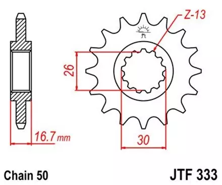Звезда передняя JT JTF333.15 для мотоциклов