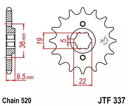 Звезда передняя JT JTF337.15 для мотоциклов