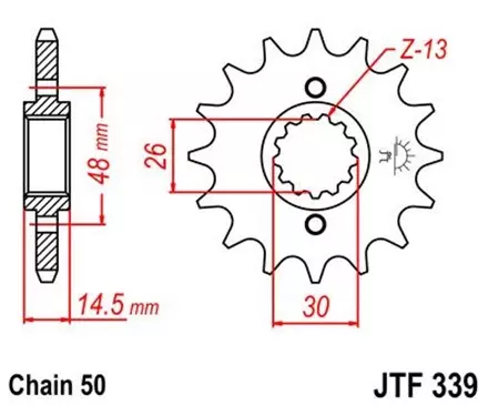 Звезда передняя JT JTF339.17 для мотоциклов
