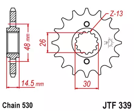 Звезда передняя JT JTF339.18RB для мотоциклов