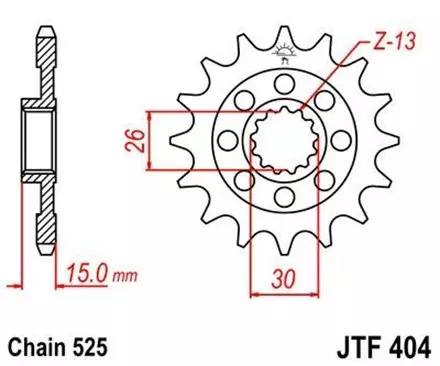 Звезда передняя JT JTF404.16 для мотоциклов