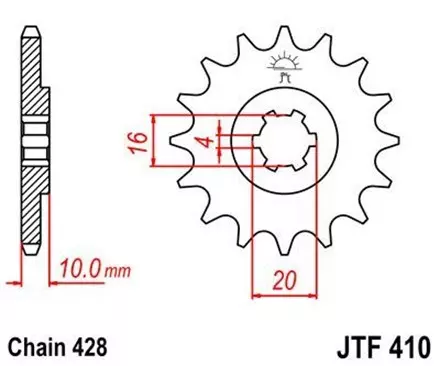 Звезда передняя JT JTF410.13 для мотоциклов