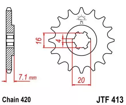 Звезда передняя JT JTF413.11 для мотоциклов