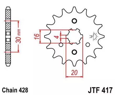 Звезда передняя JT JTF417.13 для мотоциклов