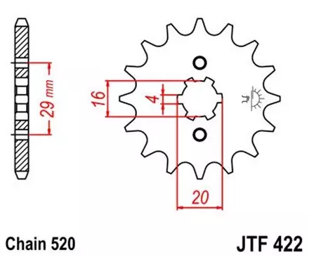 Звезда передняя JT JTF422.13 для мотоциклов