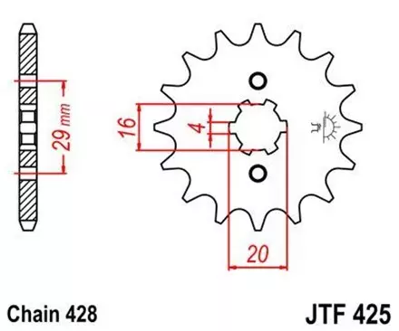Звезда передняя JT JTF425.15 для мотоциклов